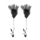 Зажимы для сосков с черными перьями Sweet Caress Feather Nipple Clumps