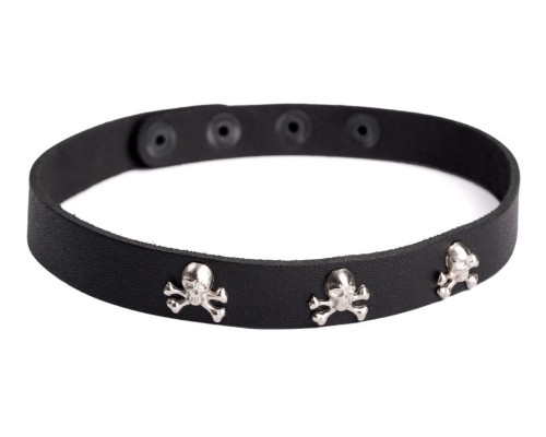 Кожаный чокер  Веселый Роджер