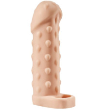 Телесная насадка-удлинитель с пупырышками Kleon - 15 см.