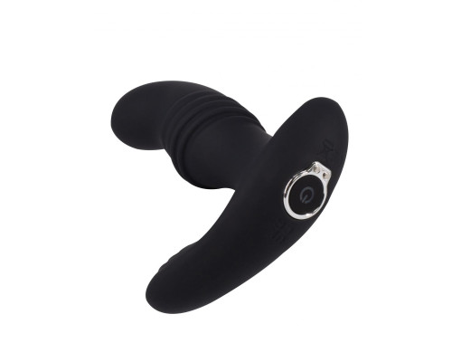 Черный перезаряжаемый стимулятор простаты Grace - 13 см.