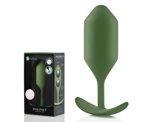 Пробка цвета хаки для ношения B-vibe Snug Plug 4 - 14 см.