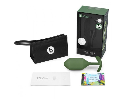 Пробка цвета хаки для ношения B-vibe Snug Plug 4 - 14 см.