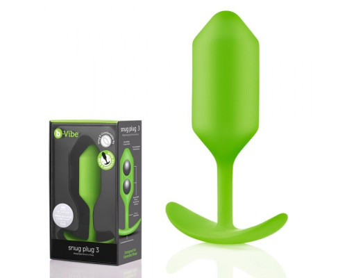 Лаймовая пробка для ношения B-vibe Snug Plug 3 - 12,7 см.