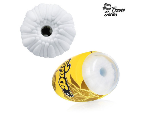 Белый нереалистичный мастурбатор в форме бутона цветка Daisy