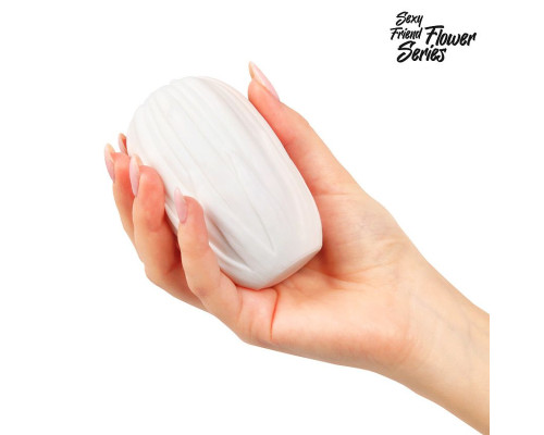 Белый нереалистичный мастурбатор в форме бутона цветка Daisy