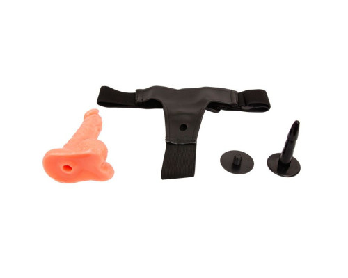 Реалистичный страпон на ремешках - 15,5 см.