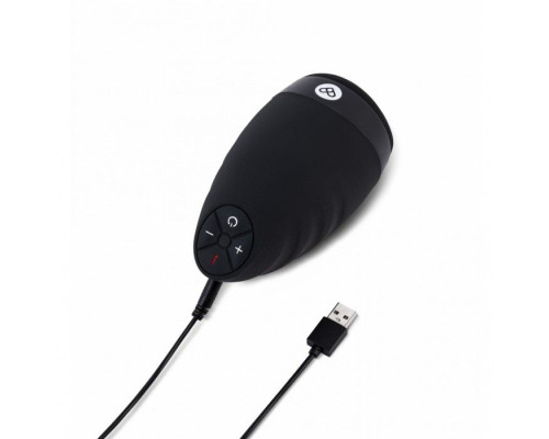 Черный вибромастурбатор для мужчин с подогревом