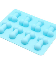 Голубая силиконовая форма с фаллосами