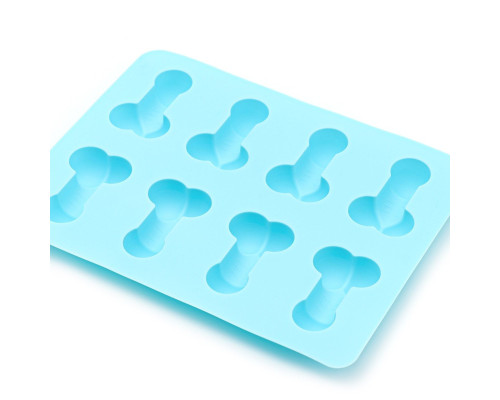 Голубая силиконовая форма с фаллосами
