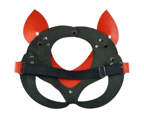 Красно-черная кожаная маска «Кошечка»