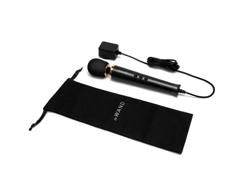 Черный проводной вибратор Le Wand Petite Vibrating Massager - 25 см.