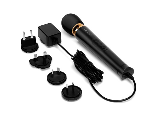 Черный проводной вибратор Le Wand Petite Vibrating Massager - 25 см.