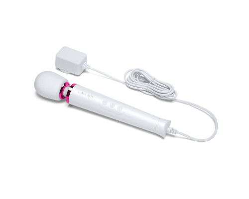 Белый проводной вибратор Le Wand Petite Vibrating Massager - 25 см.
