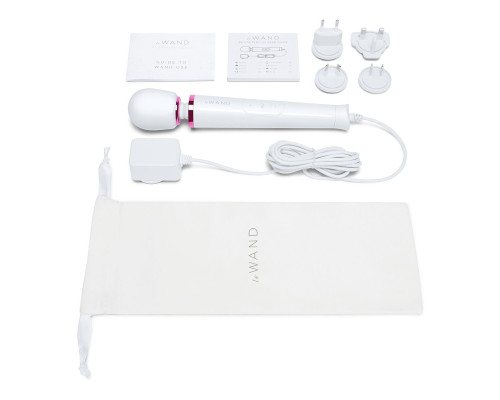 Белый проводной вибратор Le Wand Petite Vibrating Massager - 25 см.