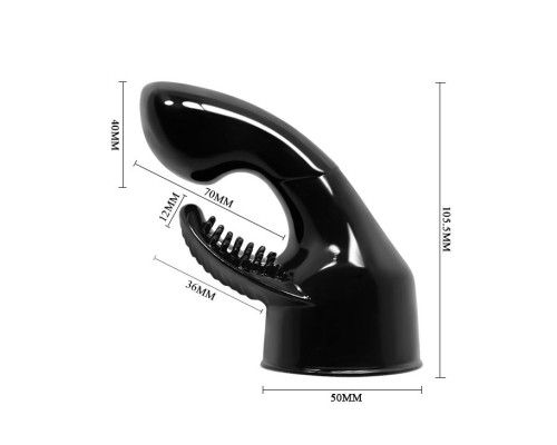 Черная насадка для wand-вибратора - 10,5 см.