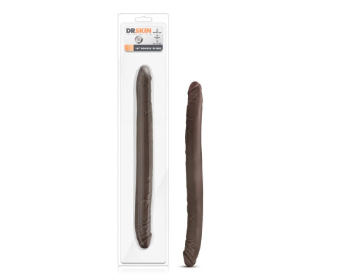 Коричневый двусторонний фаллоимитатор Chocolate 16-Inch Long Dildo - 41,5 см.