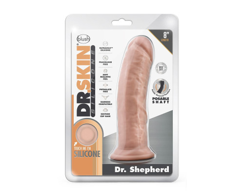 Телесный фаллоимитатор на присоске Dr. Shepherd - 20,3 см.