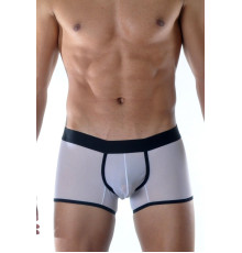 Белые полупрозрачные трусы-боксеры с контрастной отделкой