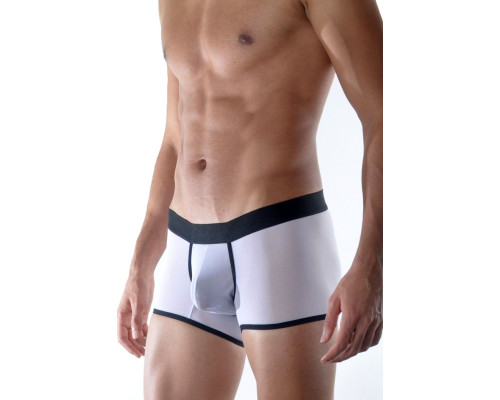Белые полупрозрачные трусы-боксеры с контрастной отделкой