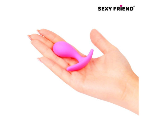 Ярко-розовая анальная втулка для ношения - 5,5 см.