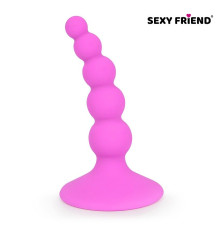 Ярко-розовый анальный стимулятор-ёлочка - 9,5 см.