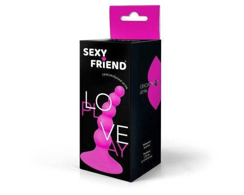 Ярко-розовый анальный стимулятор-ёлочка - 9,5 см.