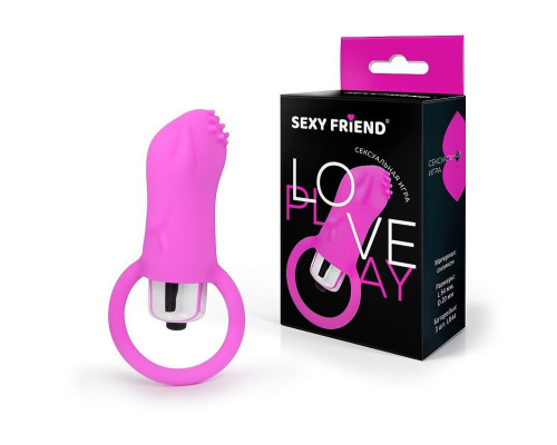 Ярко-розовый вибростимулятор с шипами и петелькой