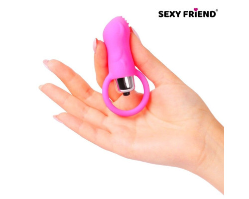 Ярко-розовый вибростимулятор с шипами и петелькой