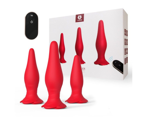 Набор Frenzier из 3 анальных пробок и вибропули с пультом ДУ