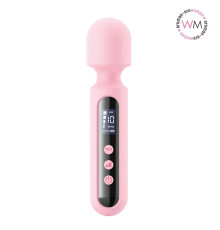 Розовый wand-вибратор с дисплеем
