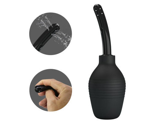 Черный анальный душ с гибким наконечником