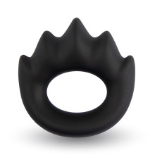 Черное эрекционное кольцо с массажными гребнями Rooster Xander