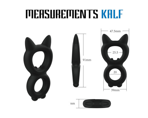 Черное двойное эрекционное кольцо Rooster Kalf