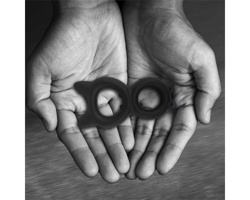 Черное двойное эрекционное кольцо Rooster Kalf