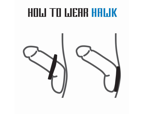 Черное эрекционное кольцо-пламя Rooster Hawk