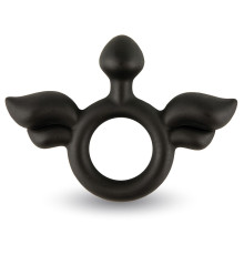Черное эрекционное кольцо с крыльями Rooster Jeliel Angel