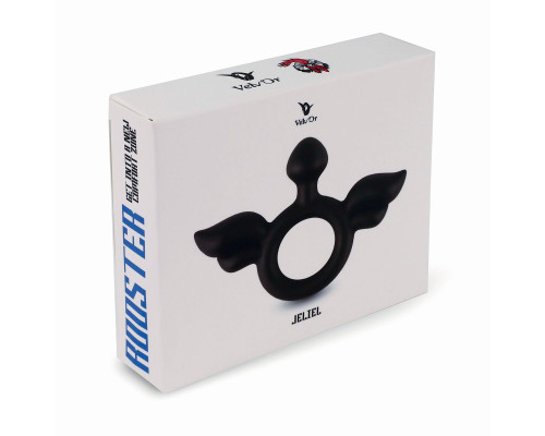 Черное эрекционное кольцо с крыльями Rooster Jeliel Angel