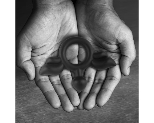 Черное эрекционное кольцо с крыльями Rooster Jeliel Angel