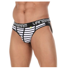 Белые хлопковые трусы-джоки в полоску