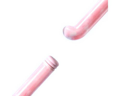 Розовый компактный вибратор из стекла Magic Cane - 12 см.