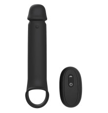 Черная насадка-удлинитель с вибрацией Vibrating Extender With Remote