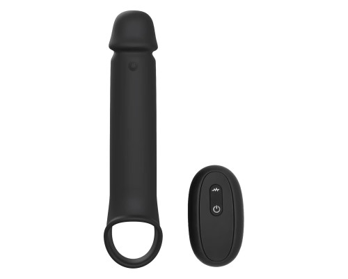 Черная насадка-удлинитель с вибрацией Vibrating Extender With Remote