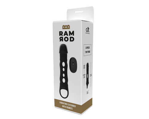 Черная насадка-удлинитель Vibrating Extender With Remote с вибрацией