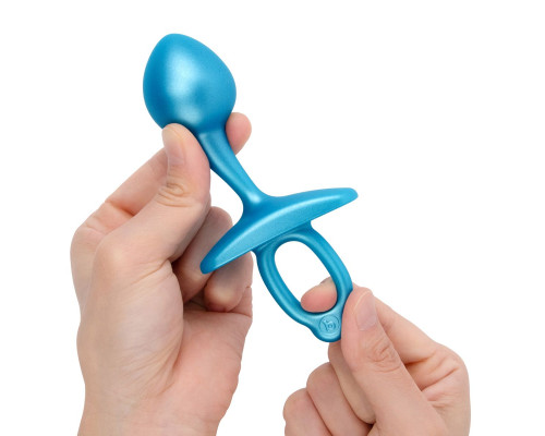 Голубая анальная пробка для массажа простаты Bulb Silicone Prostate Plug - 10,7 см.