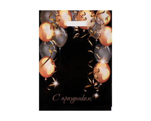 Пакет с вырубной ручкой и принтом в виде шариков (30х40 см)