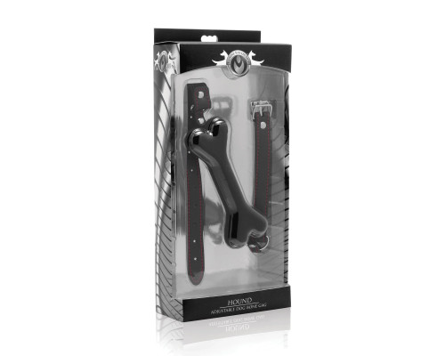 Черный кляп в форме косточки Hound Adjustable Dog Bone Gag