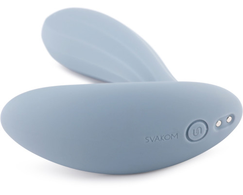 Голубой интерактивный вибромассажер Erica