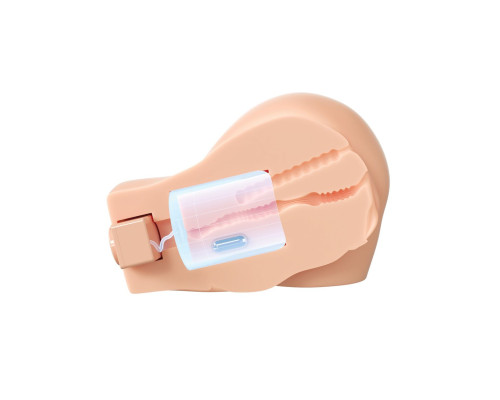 Телесный мастурбатор-полуторс с вибрацией и эффектом всасывания Back That Ass Up