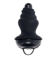 Черный вибростимулятор со съёмной насадкой Echo - 15,3 см.