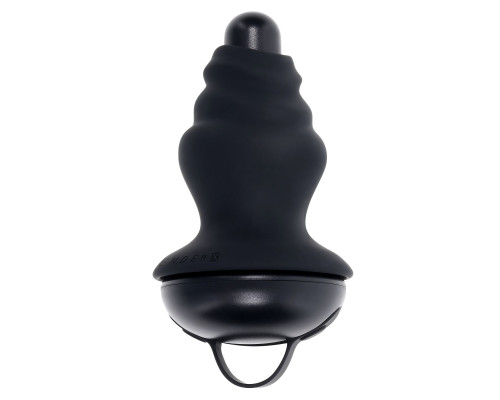 Черный вибростимулятор со съёмной насадкой Echo - 15,3 см.